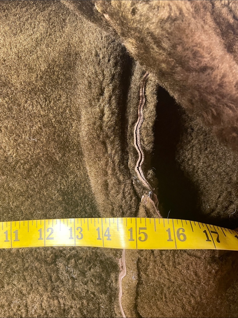 Shearling International Brown Natural Sheepskin Jacket with Plush Collar - Picture 11 of 12